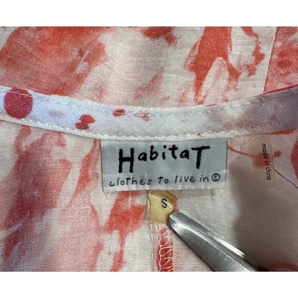 Habitat Clothes to Live In Size Small Button Front Asymmetrical Tunic Top Artsy - Picture 7 of 7